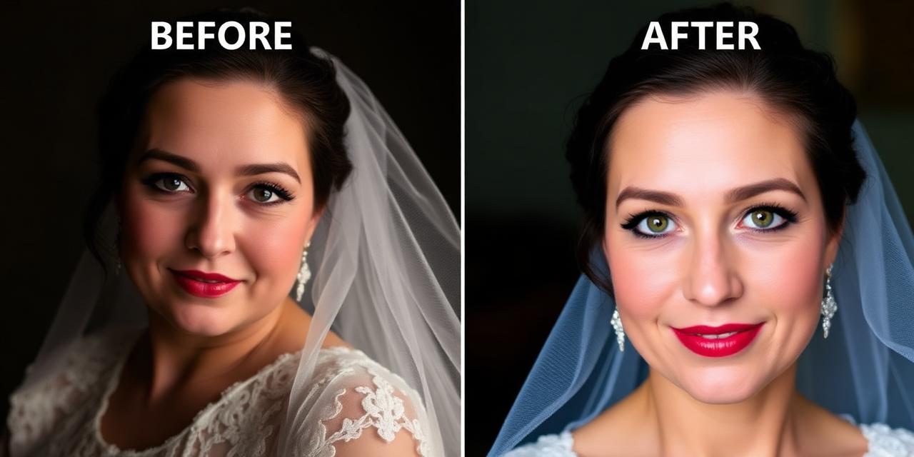 Portrait before and after AI enhancement